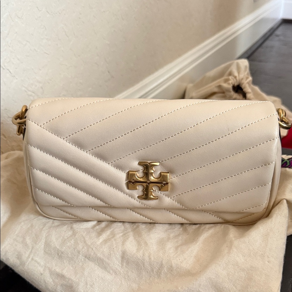 Tory Burch Ivory Quilted Crossbody Bag